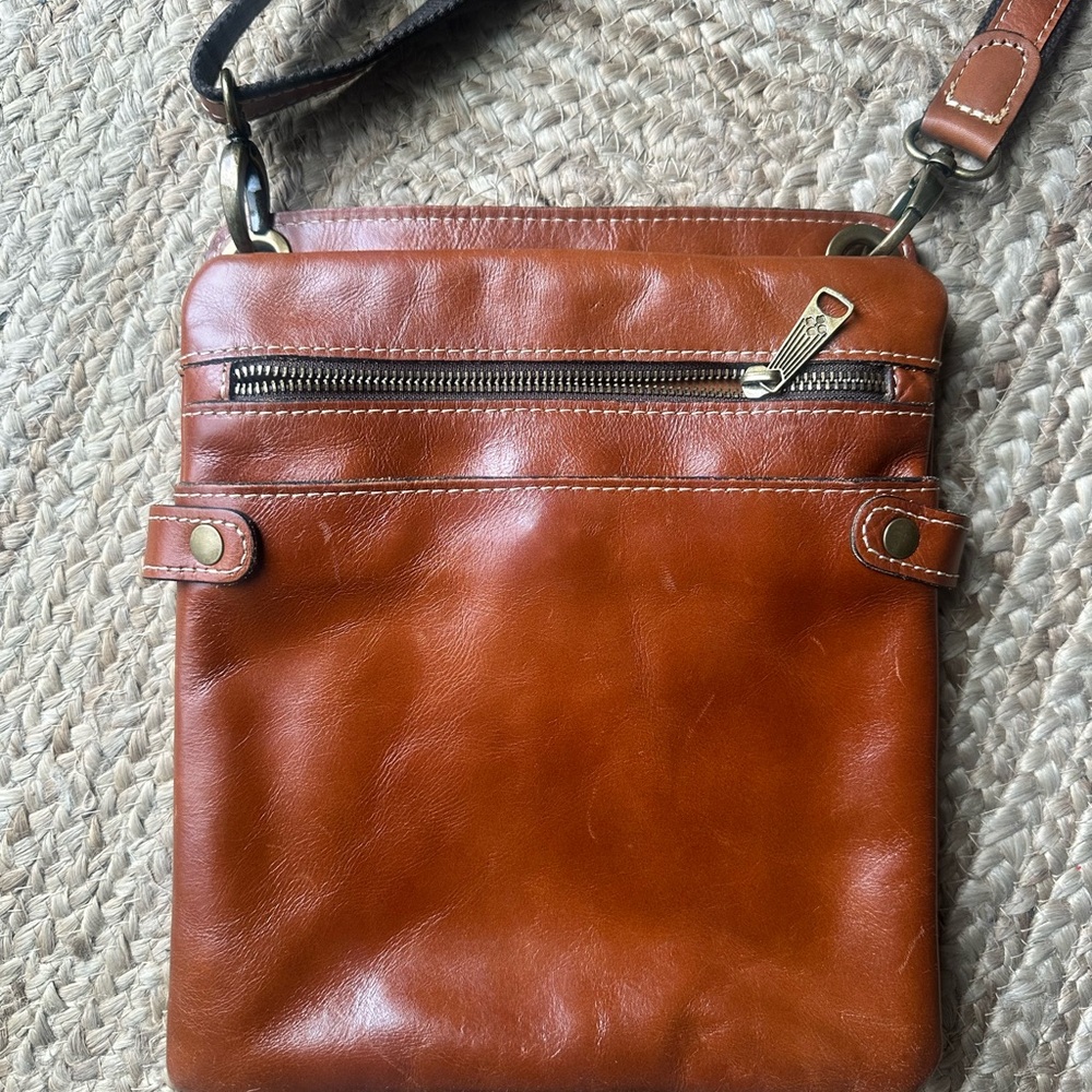 Patricia Nash Leather Crossbody Bag - Chestnut Brown